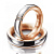 Двухцветные обручальные кольца круглого сечения с бриллиантом на заказ (Вес пары: 11 гр.)