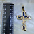 Большой мужской крест 6 см с чёрным ониксом и бриллиантами (Вес: 32,5 гр.)