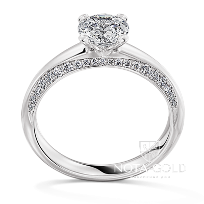 Помолвочное кольцо из белого золота с бриллиантами 0,76 карат (Вес: 4 гр.)