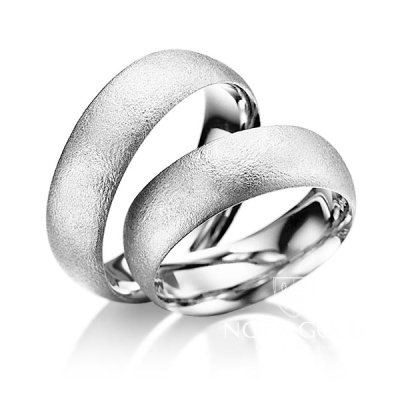Широкие выпуклые платиновые обручальные кольца с шероховатой литьевой поверхностью (Вес пары: 19 гр.)