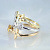Трёхцветное женское кольцо из золота с цитрином груша и бриллиантами (Вес: 8 гр.)