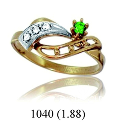 Кольцо с изумрудом и бриллиантами 1040 (Вес: 1,88 гр.)