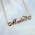 Кулон-подвеска с именем Марина (Marina) на цепочке из красного золота с бриллиантом в сердечке (Вес: 7 гр.)