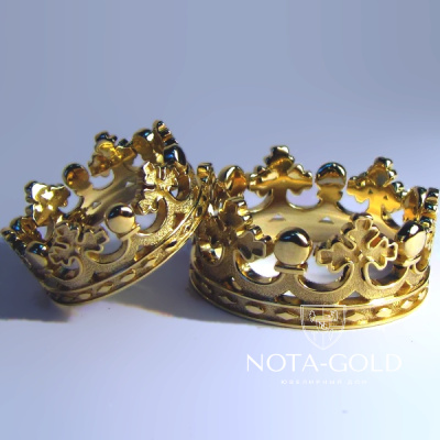 Обручальные кольца корона на заказ (Вес пары: 12 гр.)