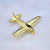 Золотая подвеска грузовой самолёт транспортной авиации из жёлтого золота (Вес: 8 гр.)
