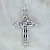 Эксклюзивный большой мужской крест СИЯНИЕ ДУХА из белого золота с бриллиантами и синей эмалью (Вес: 25 гр.)