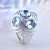 Женское кольцо из белого золота с бриллиантами, сапфирами, топазами по эскизу Клиента (Вес: 50,5 гр.)
