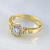Помолвочное кольцо из желтого золота с бриллиантами 0,43 карат и рубином в сердечке на заказ  (Вес: 4 гр.)