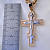 Малый мужской золотой крестик двухцветный с гравировкой Спаси и Сохрани (Вес 10 гр.)