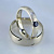 Парные обручальные кольца берёзка из белого золота с сапфиром и шероховатой поверхностью (Вес пары: 12,5 гр.)