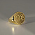 Кольцо-печатка из жёлтого золота с инициалами и чернением на мизинец (Вес: 16,5 гр.)