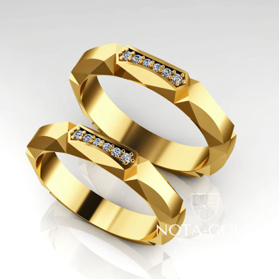 Обручальные кольца Безупречность с бриллиантами (Вес пары: 9 гр.)