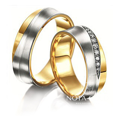 Обручальные кольца изящные с бриллиантами на заказ (Вес пары: 13 гр.)