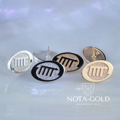 Партия значков из золота и серебра с логотипом Компании (вес 3 гр.)