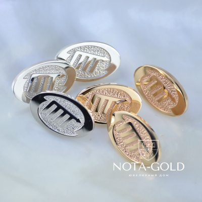 Партия значков из золота и серебра с логотипом Компании (вес 3 гр.)