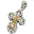 Православный большой золотой крестик с бриллиантами и узорами авторского дизайна (Вес: 25 гр.)