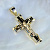Большой мужской крест 6 см с чёрным ониксом и бриллиантами (Вес: 32,5 гр.)