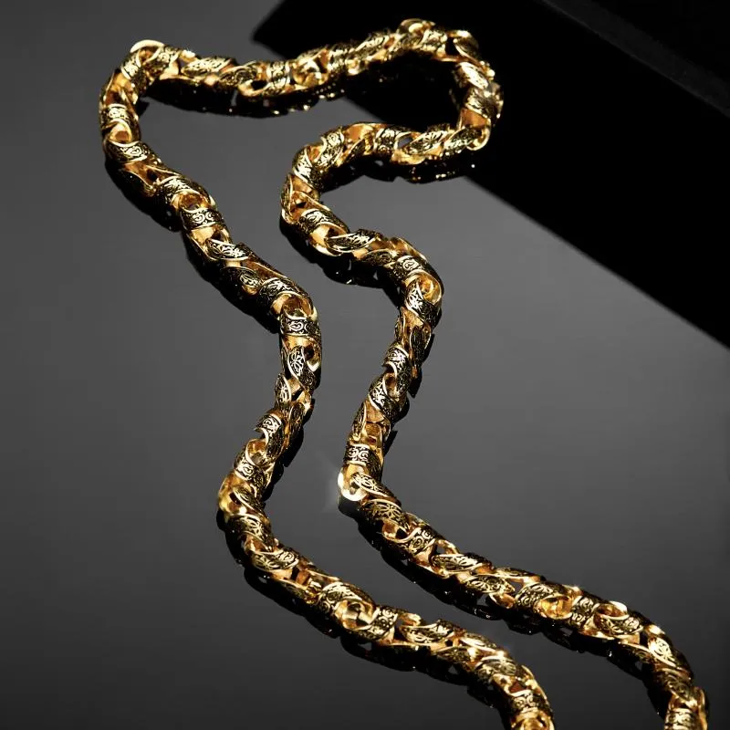 Цепочка Моцарт из желтого золота с чернением