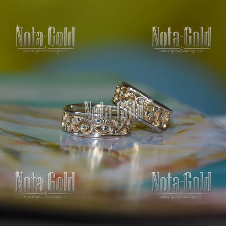 Ювелирная мастерская Nota-Gold изготовила парные обручальные кольца эксклюзивного дизайна.