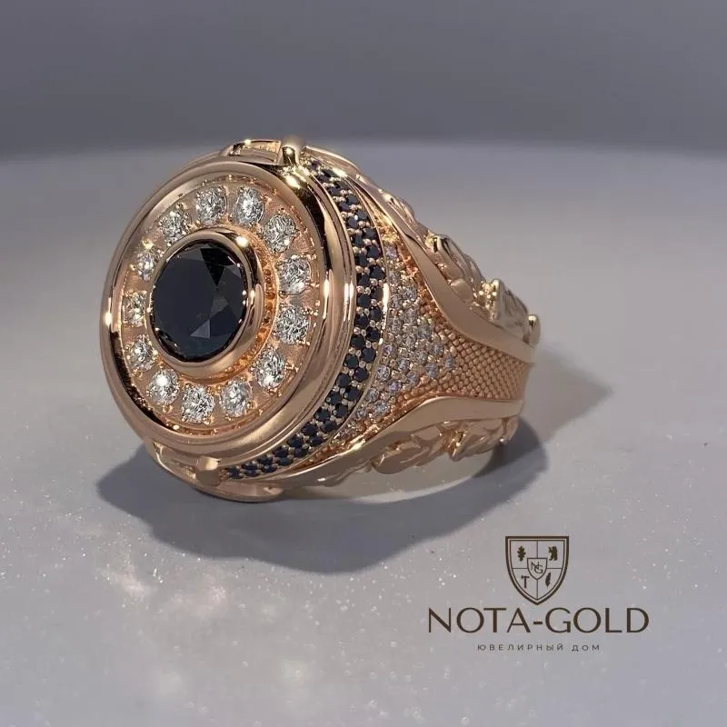 Золотой перстень с бриллиантами