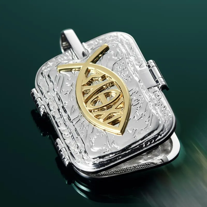 Православная нательная ладанка жетон из двух видов золота с молитвой и ликами святых