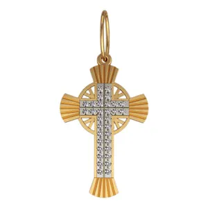 Крест нательный двухцветный 5076 (Вес: 2,27 гр.)