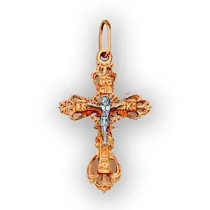 Крест нательный из золота двух цветов (Вес: 10,0 гр.)