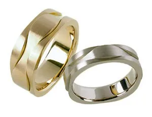 Необычные обручальные кольца волнообразные на заказ (Вес пары: 14 гр.)