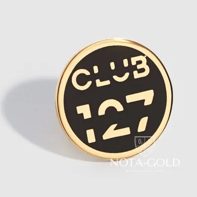 Значок из серебра с эмалью Club 127 (Вес 2 гр.)