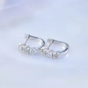 Женские серьги из белого золота с крупными бриллиантами (Вес: 2,5 гр.)