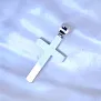 Именной крест из белого золота с гравировкой "Спаси и сохрани" без распятия (Вес: 9 гр.)