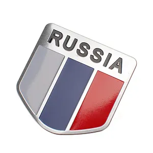 Маленький значок флага России на лацкан пиджака из серебра с цветной эмалью