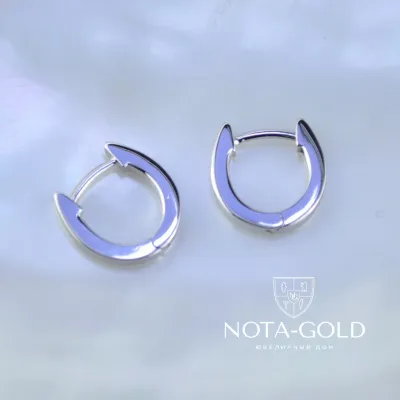 Серьги из белого золота с защелкивающимся замочком (Вес: 2,6 гр.)
