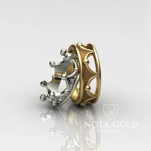 Обручальные кольца Короны с бриллиантами на заказ (Вес пары: 10 гр.)