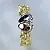 Кольцо на заказ на рождение ребенка "Пяточки" из красно-белого золота с фианитом (Вес: 3,3 гр.)