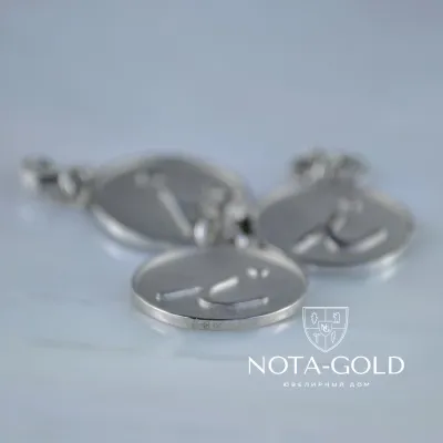 Корпоративные значки - брелки из платины 950 пробы с логотипом (вес 4,5 гр.)