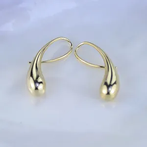 Серьги в виде капли из жёлтого золота (Вес 6,5 гр.)