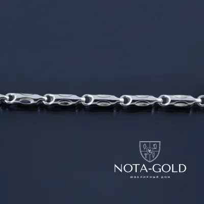 Серебряная пустотелая дутая цепочка плетение Зефир 32044 (Вес 10,5 гр.)