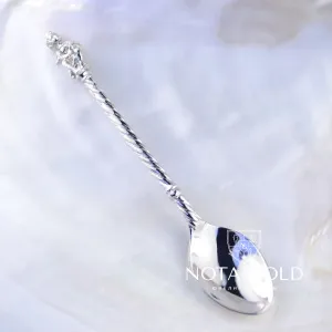 Серебряная ложечка на первый зуб с ангелом (Вес 16,5 г.)