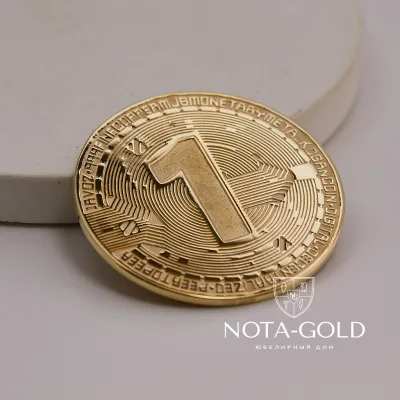 Криптовалютный токен сувенирная монета из серебра с позолотой (Вес: 20 гр.)