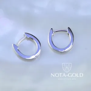 Серьги из белого золота с защелкивающимся замочком (Вес: 2,6 гр.)