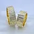 Необычное обручальное кольцо с шероховатой поверхностью из жёлтого золота с бриллиантами (Вес пары: 19 гр.)