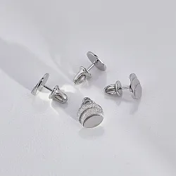 Серьги с логотипом компании из белого золота (Вес: 4,5 гр.)