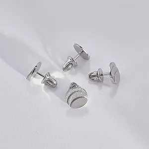 Серьги с логотипом компании из белого золота (Вес: 4,5 гр.)
