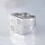 Именное мужское кольцо-печатка из белого золота с рисунком и гравировкой букв (Вес: 29,5 гр.)