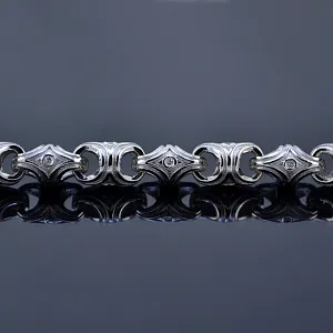 Серебряная цепочка с бриллиантами плетение Арес (Вес 38,5 гр.)