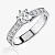 Кольцо из белого золота с бриллиантом 0,7ct и дорожкой бриллиантов (Вес 3,4 гр. )