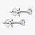 Женские серьги пусеты из белого золота на три крапана с бриллиантом (Вес 1,1 гр.)