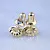 Пусеты в виде цветка из жёлтого золота с изумрудами и бриллиантами (Вес: 4 гр.)