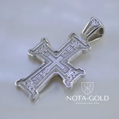 Крест из платины с орнаментом и чернением (Вес 13,5 гр.)